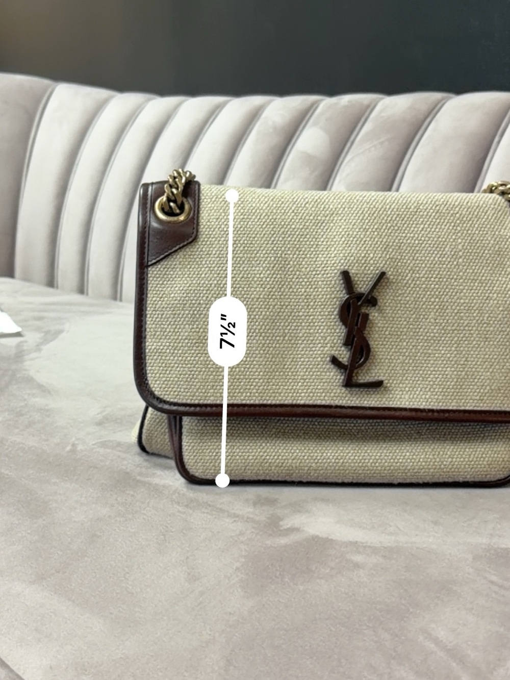 Yves Saint Laurent Tan and Brown Chain Shoulder Bag - Picture 7 of 8